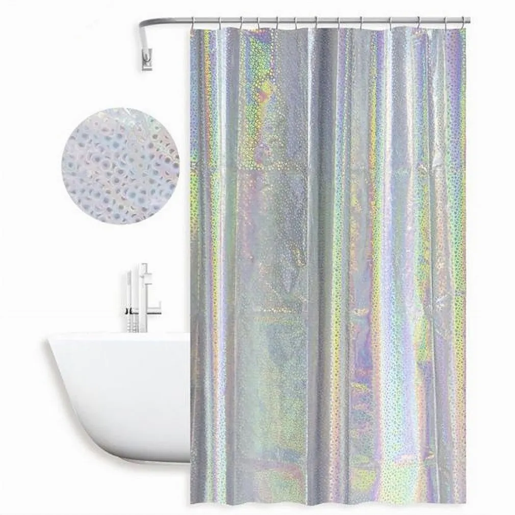 TENDA DOCCIA VASCA BAGNO EFFETTO PAILLETTATO IRIDESCENTE 12 GANCI 180X180CM 87189