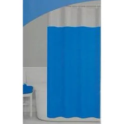 TENDA DOCCIA VASCA BAGNO PEVA CON 12 GANCI 180 X 200CM TRASPARENTE CELESTE 69494