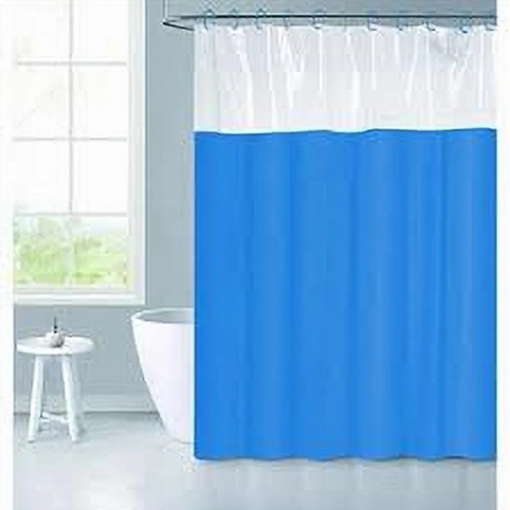 TENDA DOCCIA VASCA BAGNO PEVA CON 12 GANCI 180 X 200CM TRASPARENTE CELESTE 69494