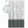 TENDA DOCCIA VASCA BAGNO 12 ANELLI 180X200 CM MOTIVO PAISLEY ETNICO GRIGIO 87581