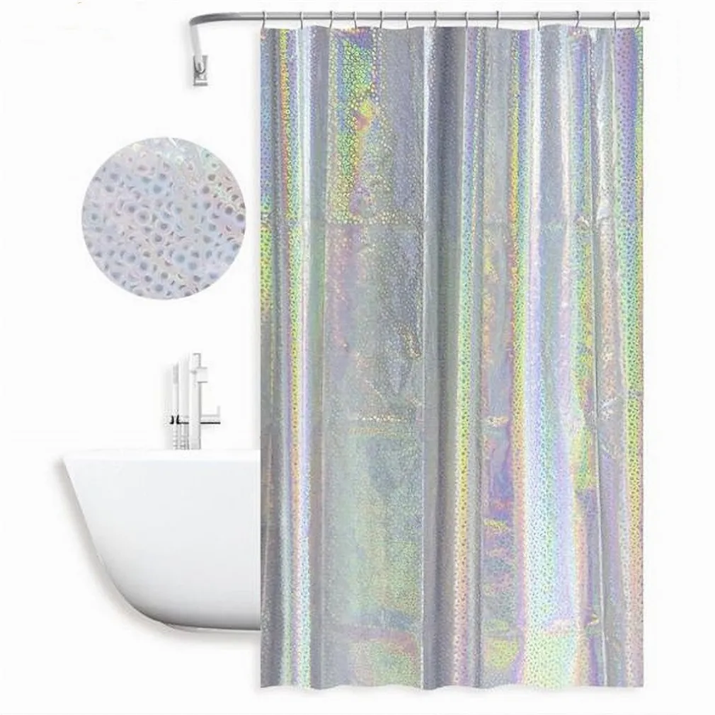 TENDA DOCCIA VASCA BAGNO EFFETTO PAILLETTATO IRIDESCENTE 12 GANCI 240X180CM 87190