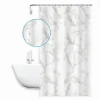 TENDA DOCCIA VASCA BAGNO IMPERMEABILE MARMO BIANCO 180X200CM CON 12 ANELLI 87593