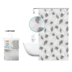 TENDA DOCCIA VASCA BAGNO 180 X 200 CM IN PEVA FANTASIA FOGLIE IMPERMEABILE 59807