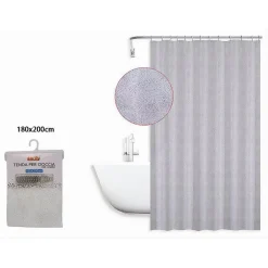 TENDA DOCCIA VASCA BAGNO DESIGN A EFFETTO VORTICI 180X200 CM CON 12 ANELLI 87096