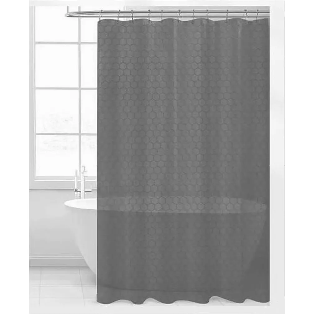 TENDA DOCCIA VASCA BAGNO EFFETTO 3D A NIDO D'APE GRIGIO 240X200CM 12 GANCI 87606