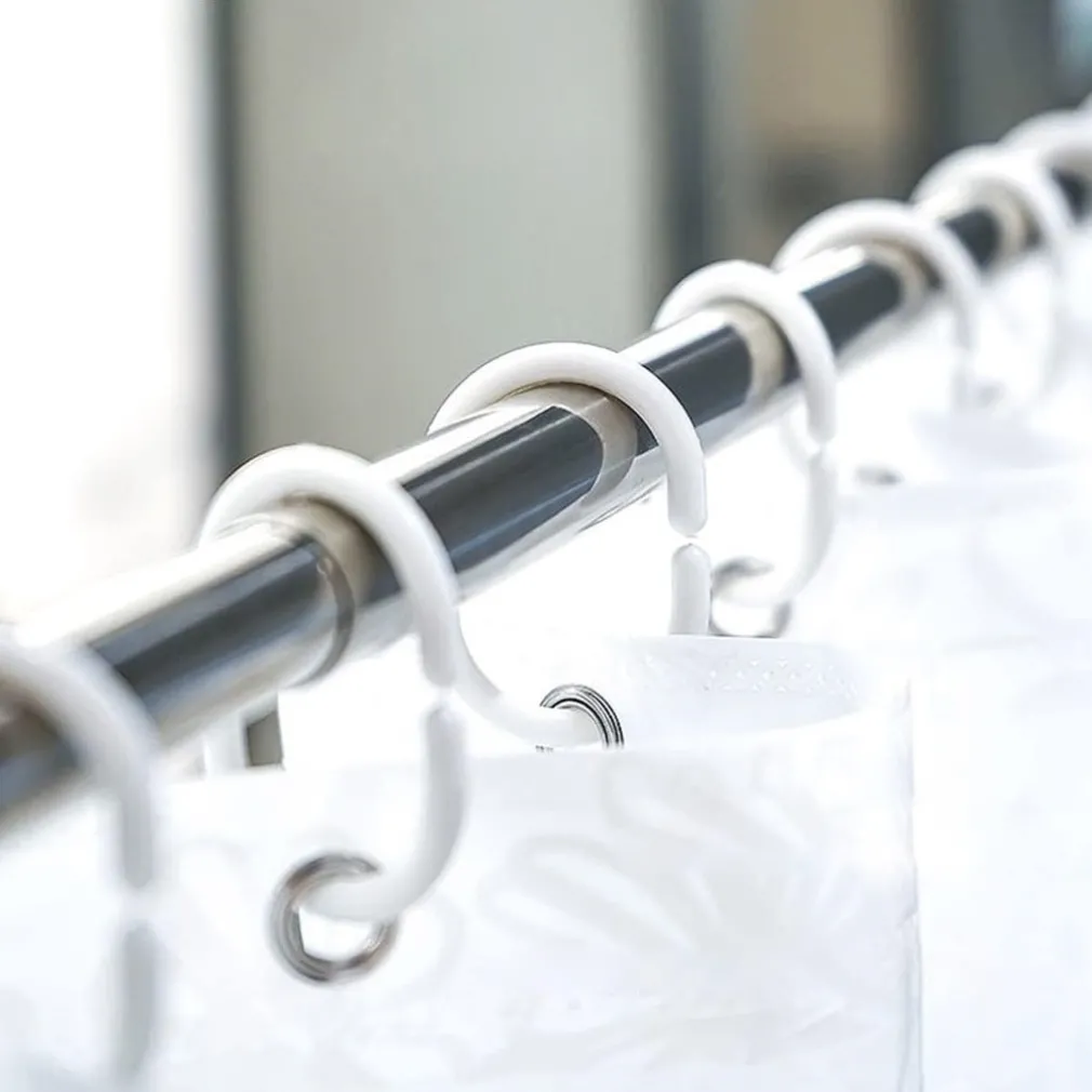 TENDA DOCCIA VASCA BAGNO 180X200CM IMPERMEABILE CON 12 ANELLI FIORE BIANCO 87579