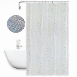 TENDA DOCCIA VASCA BAGNO ASTRATTA EFFETTO PRISMA CON 12 GANCI 180 X 180 CM 87183