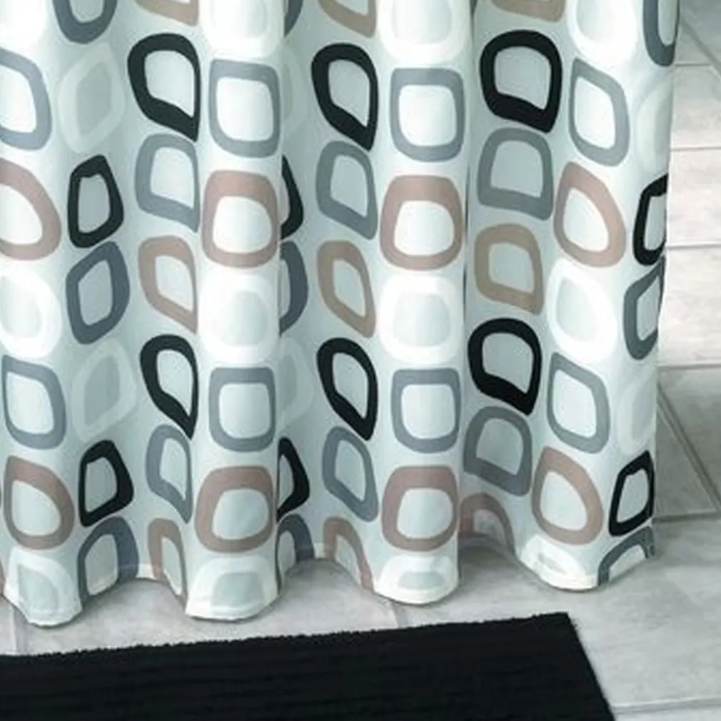 TENDA DOCCIA VASCA BIANCA IN POLIESTERE 180 X 200CM TENDINA BAGNO CON GANCI