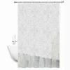 TENDA DOCCIA VASCA BIANCA IMPERMEABILE PVC 180 X 200CM DECORATA CON FOGLIE 69513