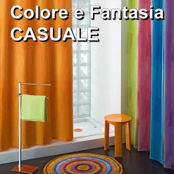 TENDA DOCCIA VASCA BIANCA IN POLIESTERE 180 X 200 CM TENDINA BAGNO CON GANCI