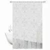 TENDA DOCCIA VASCA BIANCA IMPERMEABILE PVC 240 X 200CM DECORATA CON FOGLIE 69514
