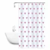TENDA DOCCIA VASCA DA BAGNO IMPERMEABILE 12 GANCI CON CUORI ROSA 180X200CM 87091