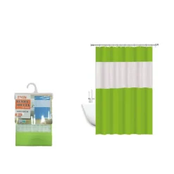 TENDA DOCCIA VASCA IMPERMEABILE ANTIMUFFA VERDE 3D 180 X 220 CM GIUNTURA 52134