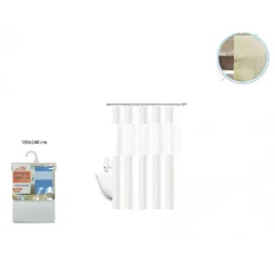 TENDA DOCCIA VASCA IMPERMEABILE ANTIMUFFA IN EVA BIANCO GIUNTURA 180X240CM 52135