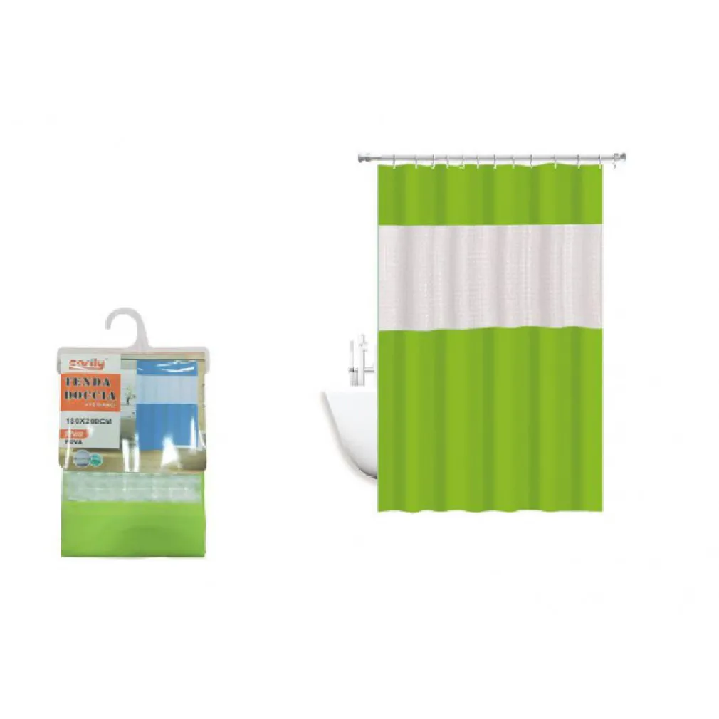 TENDA DOCCIA VASCA IMPERMEABILE ANTIMUFFA IN EVA VERDE GIUNTURA 180X240CM 52135