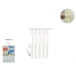 TENDA DOCCIA VASCA IMPERMEABILE ANTIMUFFA BIANCO 3D 180 X 220 CM GIUNTURA 52134