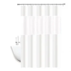 TENDA DOCCIA VASCA IMPERMEABILE ANTIMUFFA BIANCO GIUNTURA 180 X 200 CM 3D 52133