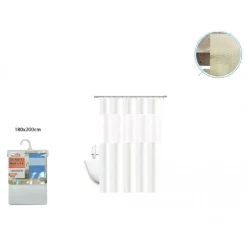 TENDA DOCCIA VASCA IMPERMEABILE ANTIMUFFA BIANCO GIUNTURA 180 X 200 CM 3D 52133