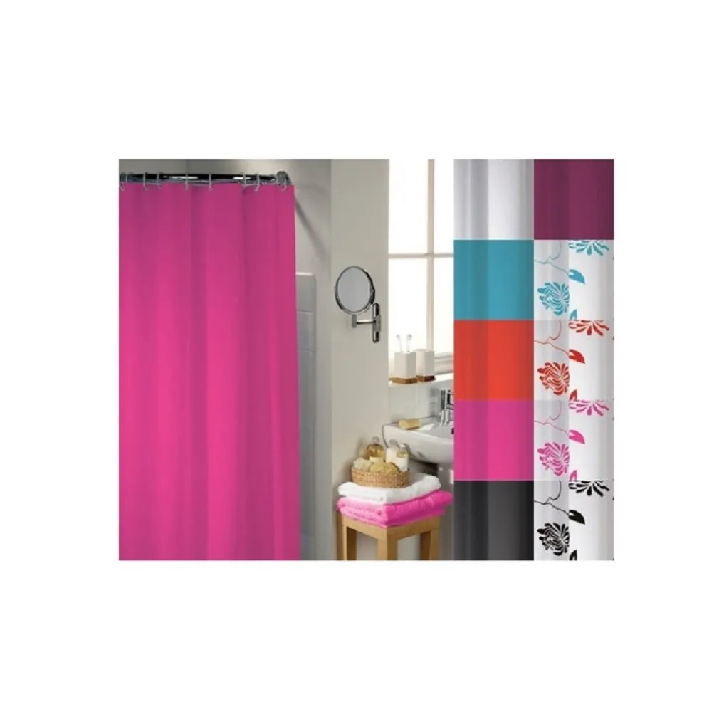 TENDA DOCCIA VASCA 180x180CM POLIESTERE CON ANELLI PLASTICA UNIVERSALI BASTONE BAGNO