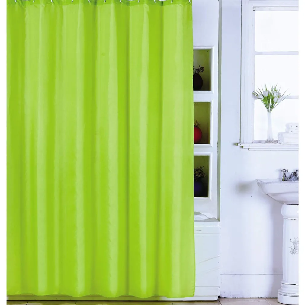 TENDA DOCCIA VERDE IN POLIESTERE 180X200 CM TENDINA VASCA BAGNO