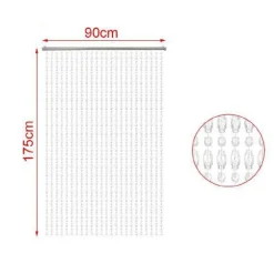 TENDA FILI CON PERLINE TRASPARENTI SUPPORTO PER PORTA 90X175CM MOSCHIERA 2002910