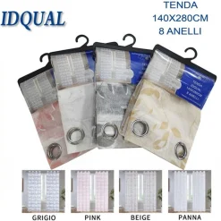 TENDA IDQUAL PANNELLO SINGOLO CON 8 BORCHIE PORTA FINESTRA BASTONE 140X280 CM