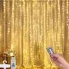 TENDA LUMINOSA LED CATENA LUCI USB 8 MODALITÀ LUCE TELECOMANDO BIANCO CALDO 3X3MT