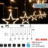 TENDA LUMINOSA NATALIZIA 168 LED CON STELLE LUCE CALDA CAVO TRASPARENTE XC-4006