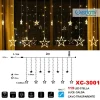 TENDA LUMINOSA NATALIZIA 115 LED CON STELLE LUCE CALDA CAVO TRASPARENTE XC-3001