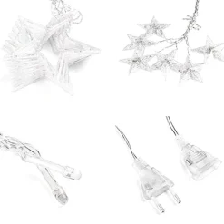 TENDA LUMINOSA NATALIZIA LED CON STELLE BIANCO FREDDO 2MT ESTERNO PROLUNGABILE