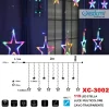 TENDA LUMINOSA NATALIZIA 115LED STELLE LUCE MULTICOLORE CAVO TRASPARENTE XC-3002