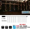 TENDA LUMINOSA NATALIZIA 135 LED LUCE CALDA+ROSSO FISSA CAVO TRASPARENTE XC-4841