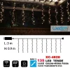TENDA LUMINOSA NATALIZIA 135LED LUCE CALDA + ROSA FISSA CAVO TRASPARENTE XC-4826