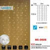 TENDA LUMINOSA NATALIZIA 300 LED LUCE CALDA FISSA + BIANCA INTERMITTENTE XC-3025