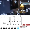 TENDA LUMINOSA NATALIZIA 230 LED CON STELLE LUCE BIANCA CAVO TRASPARENTE XC-3004