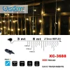 TENDA LUMINOSA NATALIZIA 300 MINI LED LUCE CALDA CAVO TRASPARENTE XC-3688