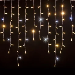 TENDA LUMINOSA NATALIZIA 150 LED CON FLASH BIANCO CALDO 3MT ESTERNO PROLUNGABILE