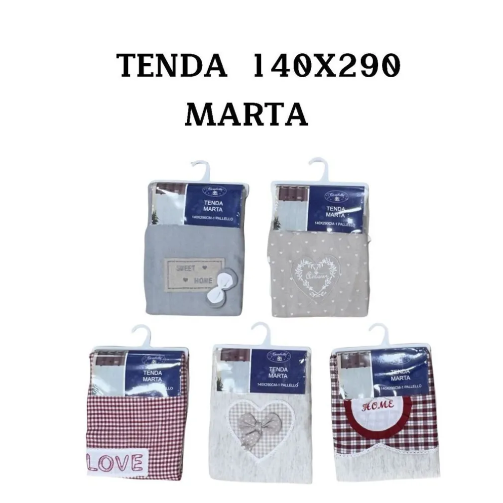 TENDA MARTA PANNELLO SINGOLO PORTA FINESTRA CUCINA BASTONE VARI COLORI 140X290CM