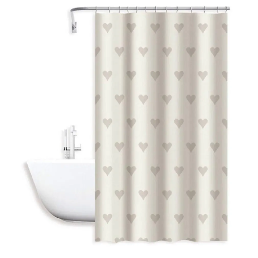 TENDA MODERNA DOCCIA VASCA BAGNO IMPERMEABILE PVC 12 GANCI CUORI 200X240CM 79229