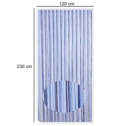 TENDA MOSCHIERA ANTIMOSCHE CON CORDE CORDONCINO BICOLORE BLU 120X230CM TPL87 017396