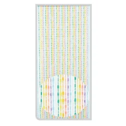 TENDA MOSCHIERA CON FILI PERLINE DECORO MULTICOLORE IN PVC 140X230CM TPL20 017338