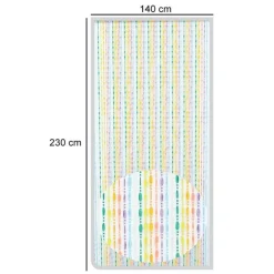 TENDA MOSCHIERA CON FILI PERLINE DECORO MULTICOLORE IN PVC 140X230CM TPL20 017338