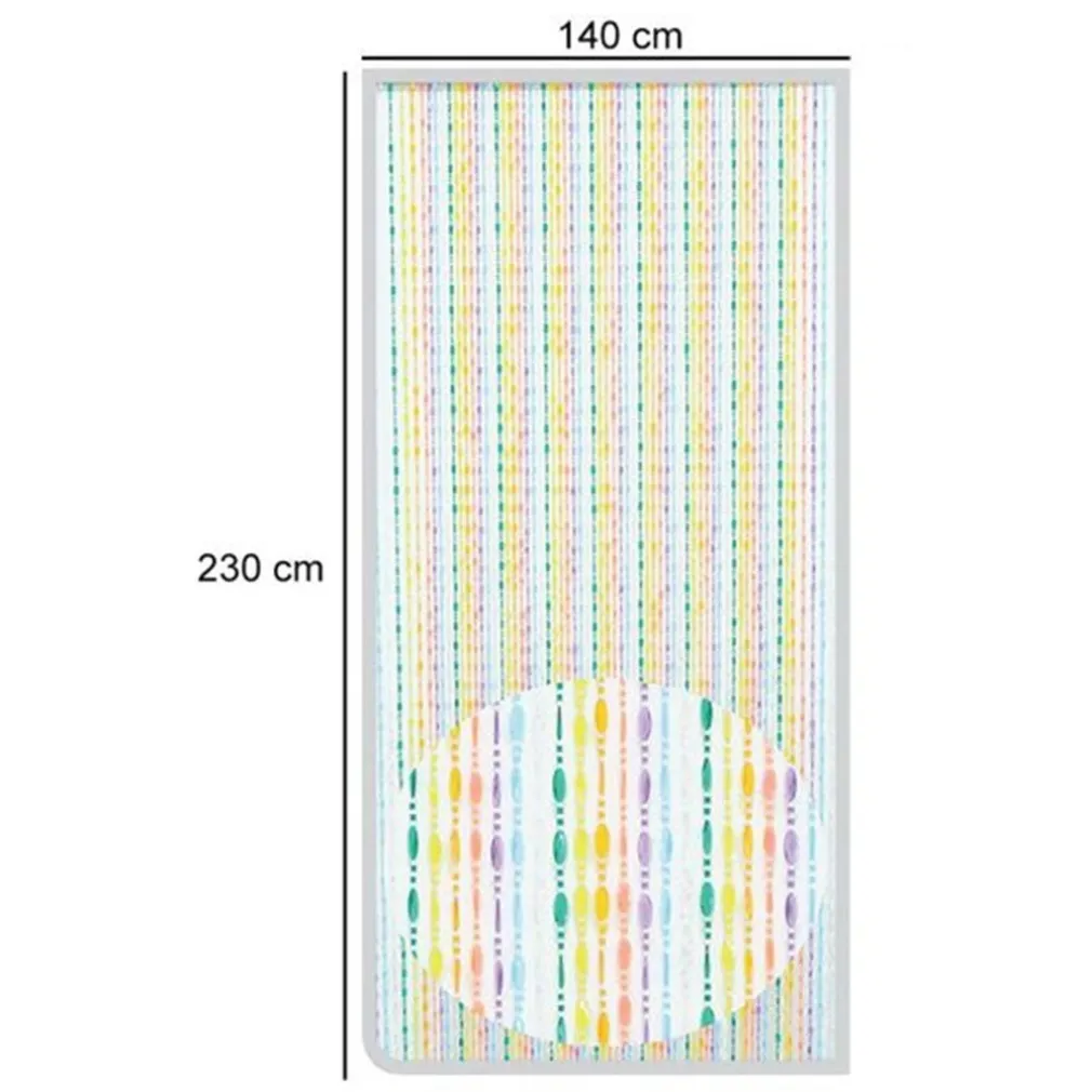TENDA MOSCHIERA CON FILI PERLINE DECORO MULTICOLORE IN PVC 140X230CM TPL20 017338