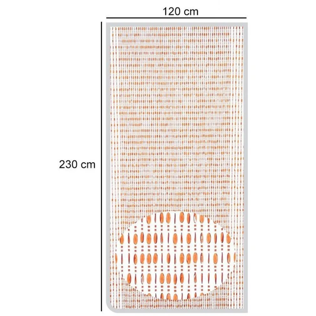 TENDA MOSCHIERA CON FILI PERLINE COLOR COGNAC IN PVC 120X230CM DECORO TPL11 017331