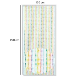 TENDA MOSCHIERA CON FILI PERLINE DECORO MULTICOLORE IN PVC 100X220CM TPL04 017336