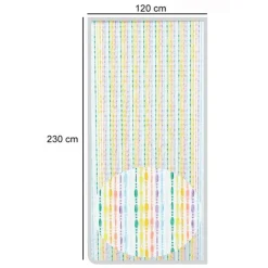 TENDA MOSCHIERA CON FILI PERLINE DECORO MULTICOLORE IN PVC 120X230CM TPL07 017337