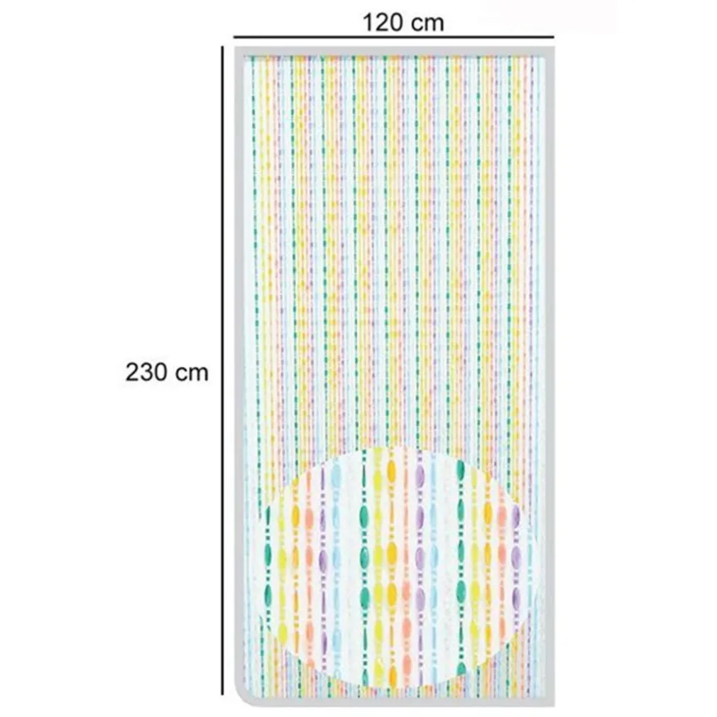 TENDA MOSCHIERA CON FILI PERLINE DECORO MULTICOLORE IN PVC 120X230CM TPL07 017337