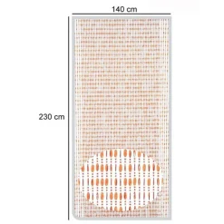 TENDA MOSCHIERA CON FILI PERLINE COLOR COGNAC IN PVC 140X230 CM DECORO TPL22 017332