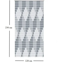 TENDA MOSCHIERA CON PIASTRINE BICOLORE BIANCO-GRIGIA IN PVC 120X230CM TPL71 017346
