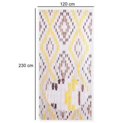 TENDA MOSCHIERA CON PIASTRINE IN PVC DECORO ROMBO MARRONE 120X230CM TPL16 017348